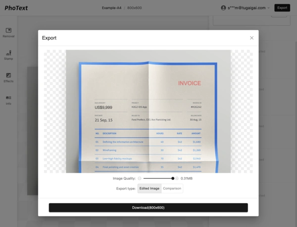 PhoText Editor Export